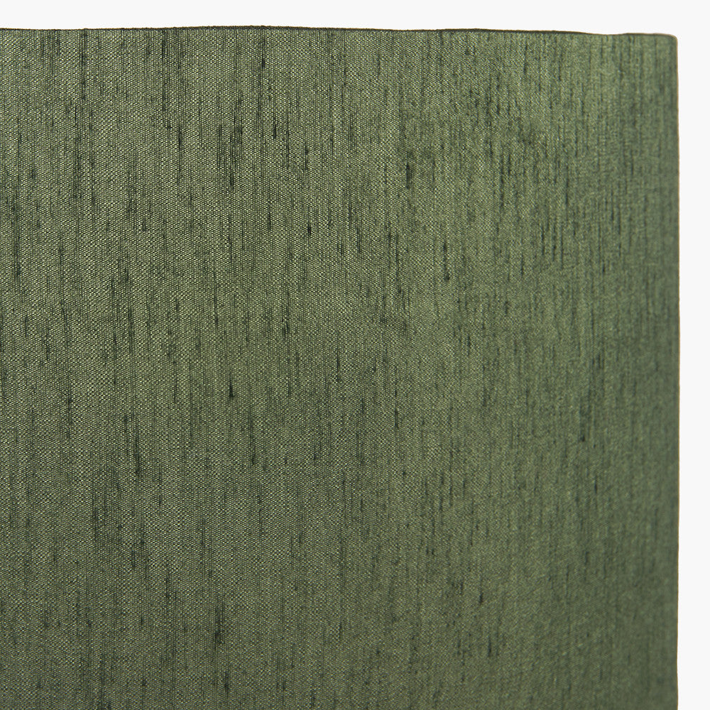 Stellan 30cm Green Slubbed Faux Silk Gold Lined Cylinder Lampshade